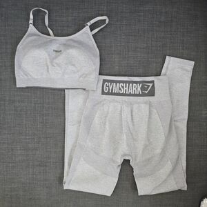 Gymshark FLEX Gray Sports Bra and Leggings Set